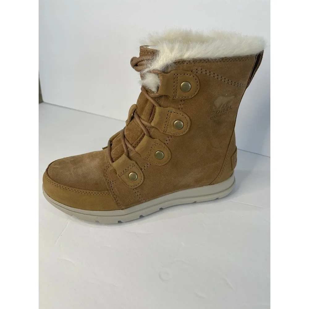 Women's winter  sorel explorer‎ joan camel color suede boot size 6